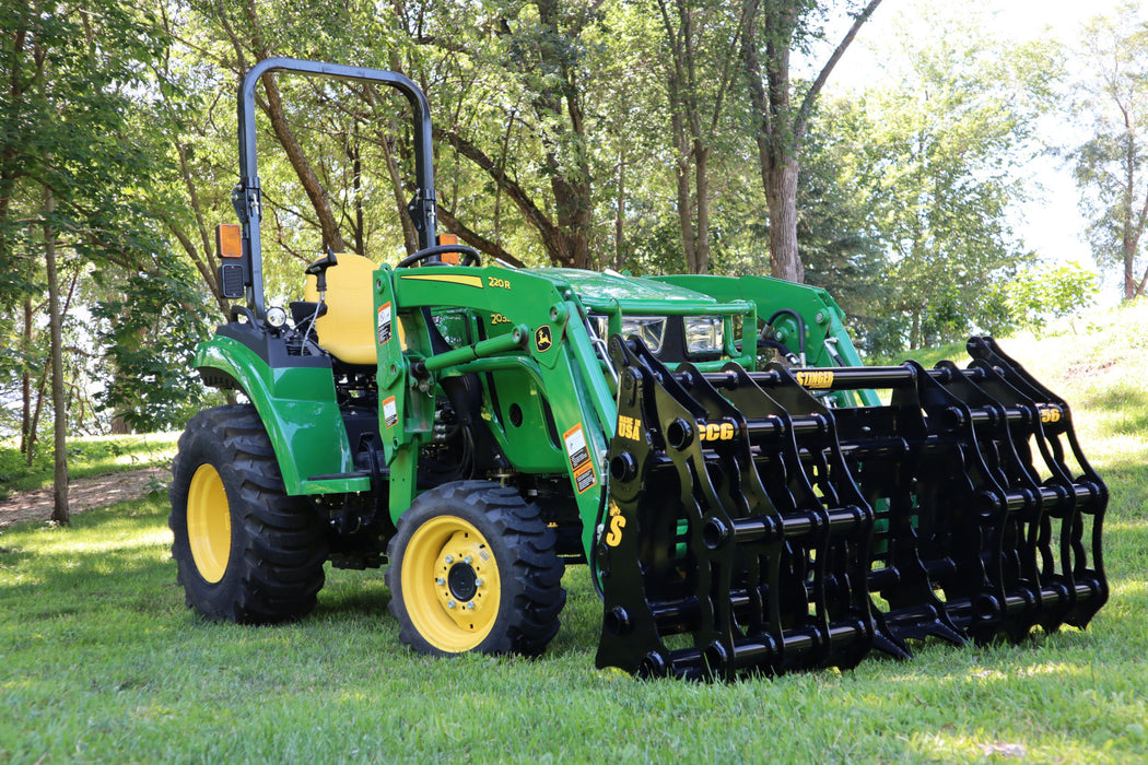 Compact Tractor Grapple Bucket | Heavy-Duty Clam Grapple by Stinger