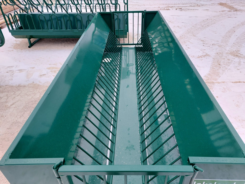 Durable Sheep Hay Feeder with dual hay and grain compartments for goats and sheep