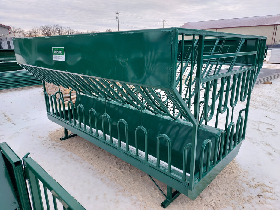 Robust Steel Goat Round Bale Feeder with 28 Individual Feeding Slots for Herds