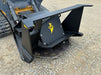 Powerful skid steer disc mulcher from Stinger Attachments reducing trees to mulch – heavy-duty construction ensures superior productivity.