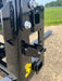 Close-up of Stinger hydraulic skid steer pallet forks tines and frame – engineered for strength, safety, and long-lasting reliability.