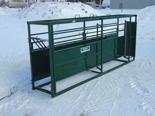 Lakeland Premium C-Series 17ft Adjustable Cattle Alley with heavy-duty steel frame and dual-sided width control