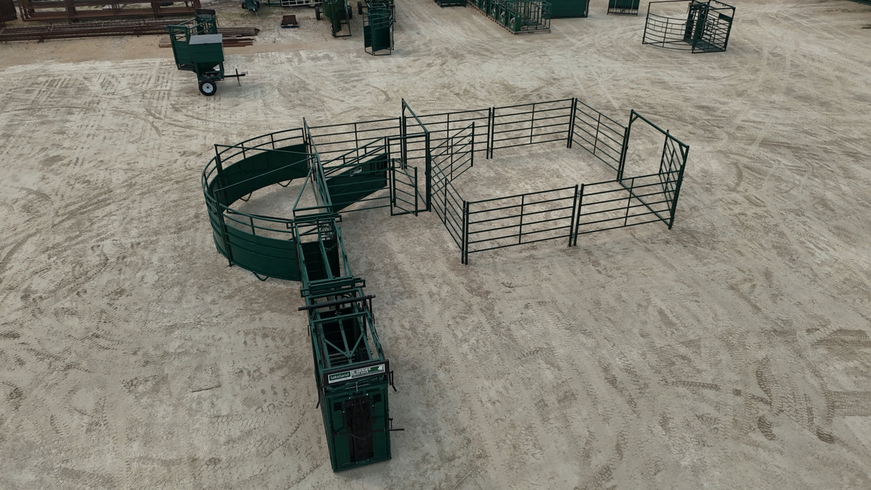 Premium E-Series E2000 Cattle Handling System – includes head gate, alley, and crowding tub for full control