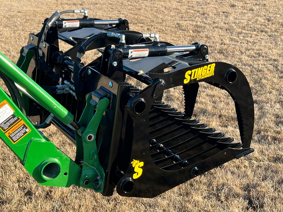 Compact Rock Grapple Bucket for Skid Steers – Heavy-Duty Attachment