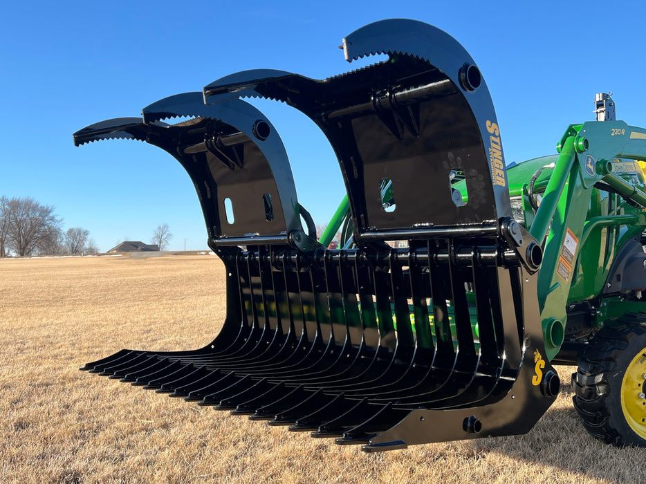 Compact Rock Grapple Bucket for Skid Steers – Heavy-Duty Attachment