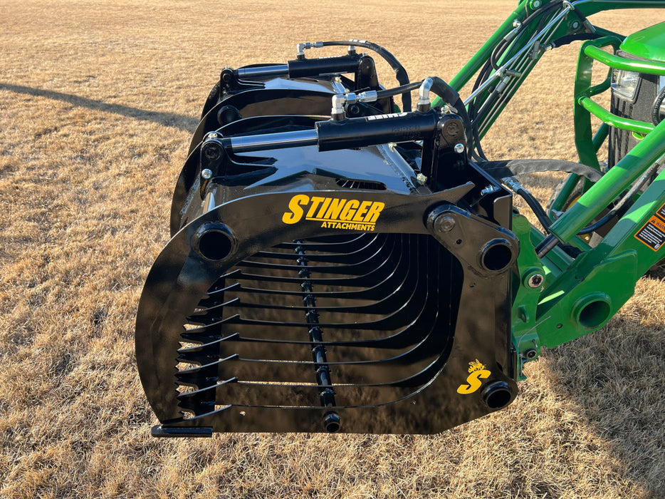 Compact Rock Grapple Bucket for Skid Steers – Heavy-Duty Attachment