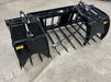 Stinger skid steer manure grapple lifting hay and manure – heavy-duty farm attachment built for reliable cleanup and material handling.