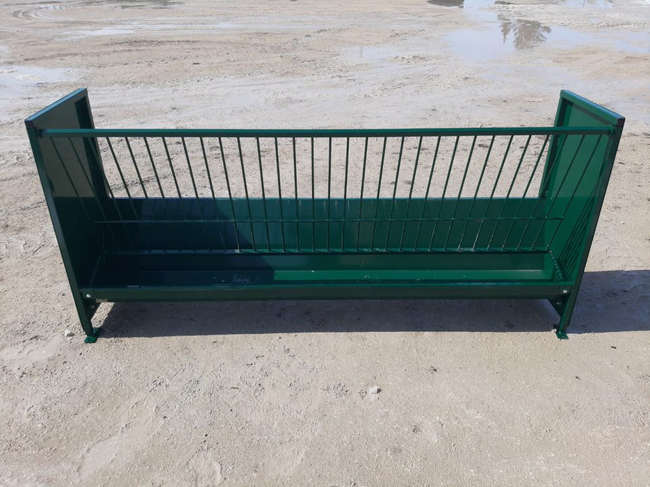 Goat Fence Line Feeder with Deep Feed Bunk for Efficient Hay Distribution