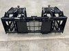 Close-up of the Rock Grapple tines and reinforced steel frame designed for tough digging and material handling.