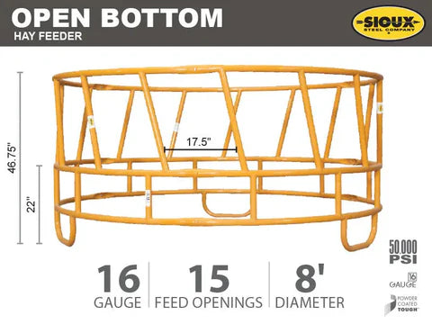 Cattle Feeder | Open Bottom Hay Feeder by Sioux Steel