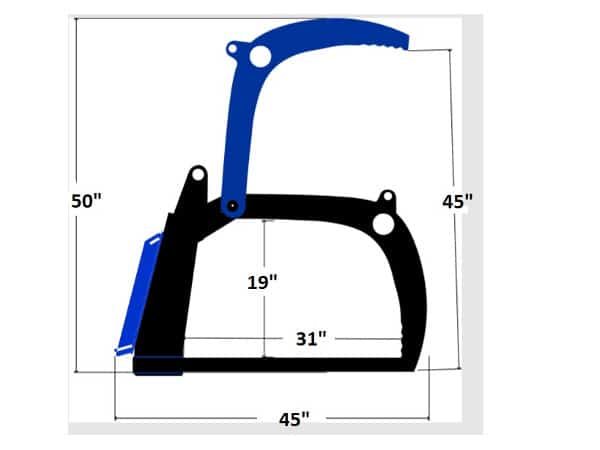 Stinger skid steer grapple bucket clearing barn floor – heavy-duty manure tine attachment built for productivity and durability.