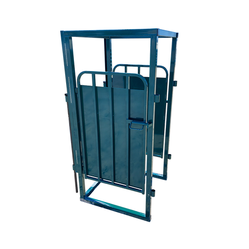 Lakeland E-Series heavy-duty vet cage designed for safe and efficient livestock examination and treatment