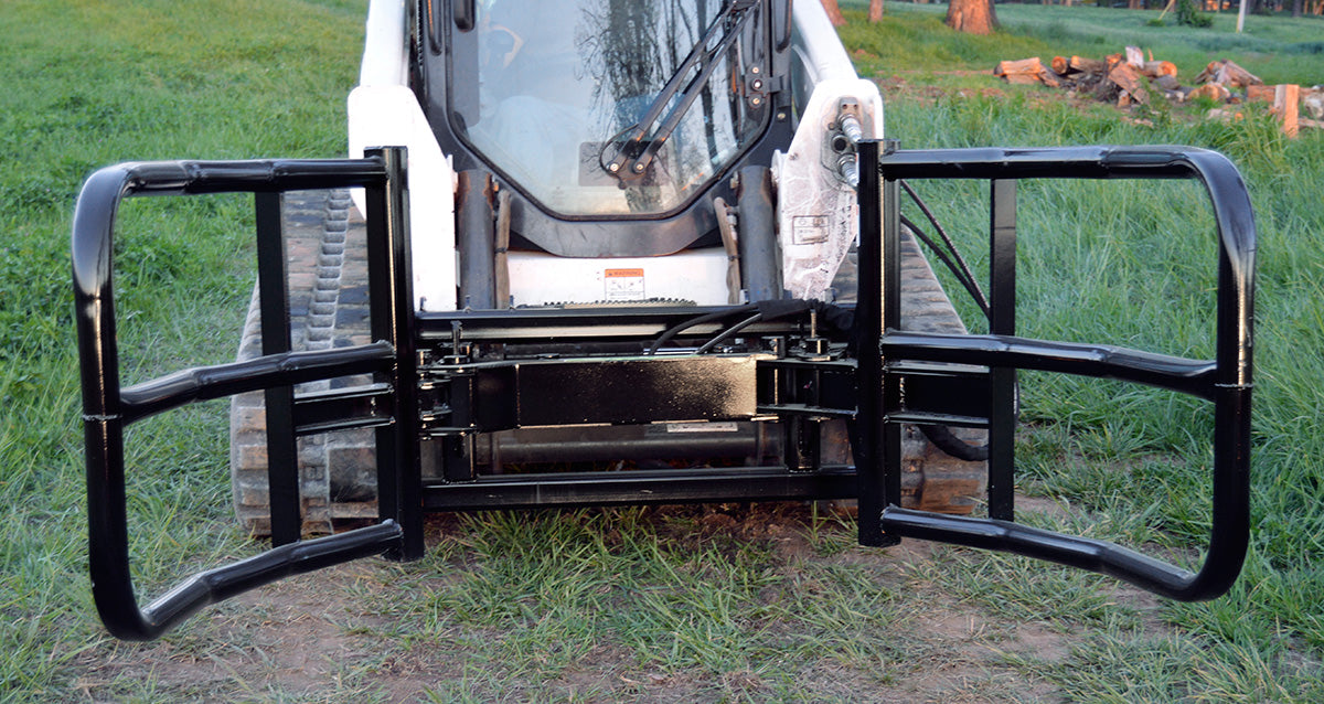 Heavy-Duty Loflin Bale Squeezer for Skid Steers Designed for Safe and Efficient Hay Handling