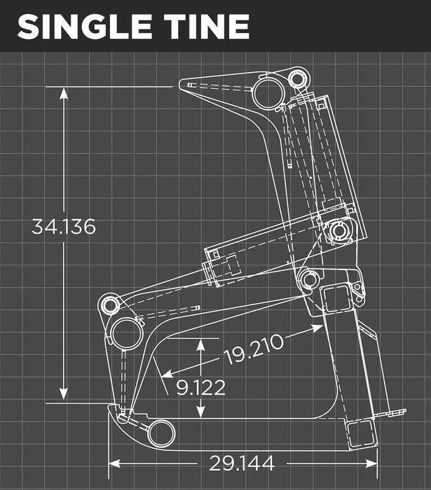 Heavy-duty Mini Skid Steer Root Grapple by Loflin Fabrication featuring reinforced steel tines for efficient land clearing and material handling.
