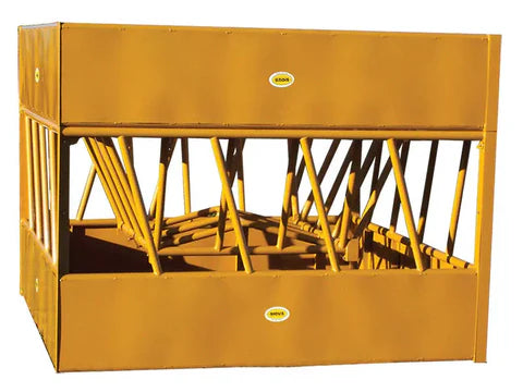 Sioux Steel Heavy-Duty Square Hay Feeder designed for efficient cattle feeding and reduced hay waste on the ranch.