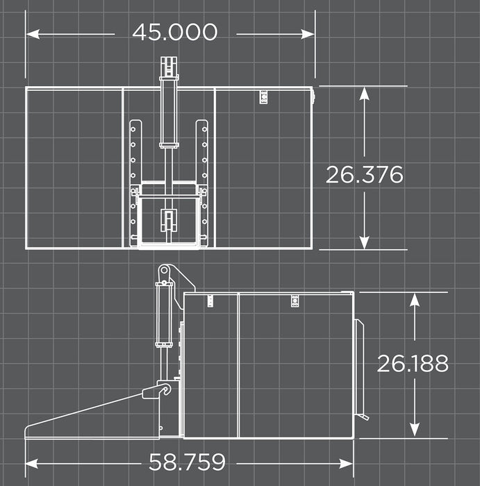 Heavy-duty Skid Steer Concrete Bucket by Loflin Fabrication featuring durable steel construction and hydraulic control for smooth discharge.